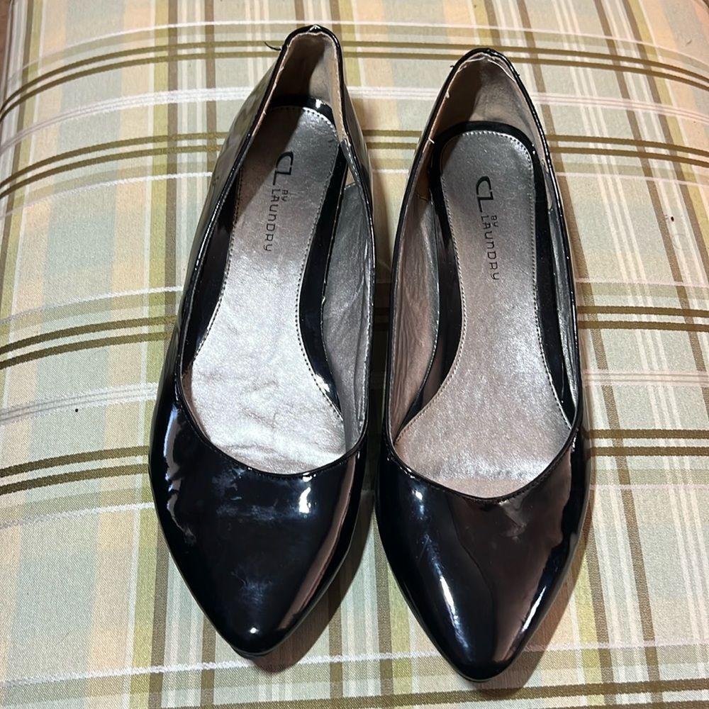 CL by laundry patent leather wedges size 9.5
